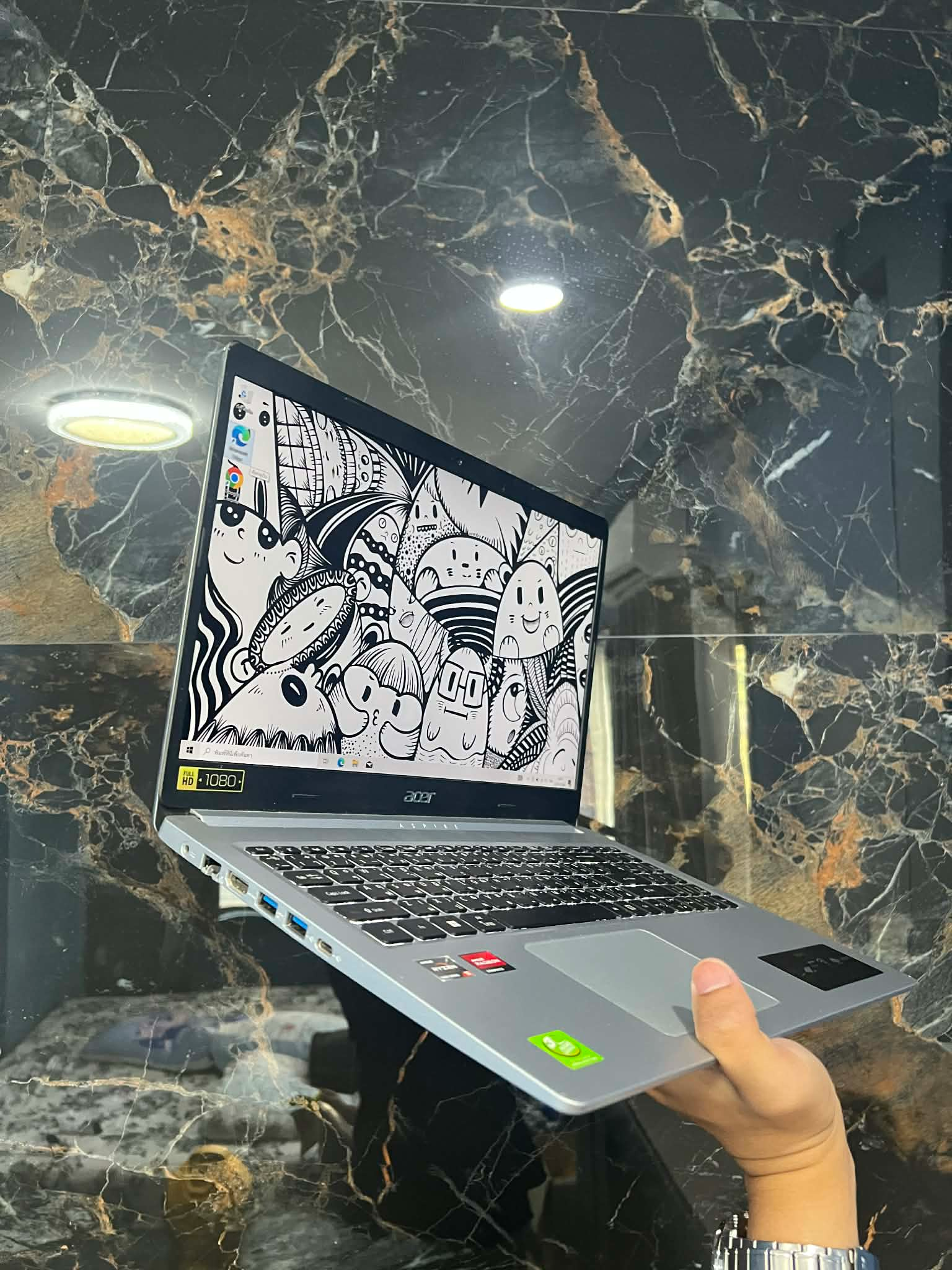 NOECOM51 โน๊ตบุ๊คมือสอง Acer Aspire Lite 15 Ryzen 5 5500U/ram24gb/m.2512gb/RX Vega 7ออนบอร์ด - Image 4
