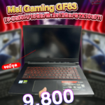รหัสสินค้า NOECOM82 โน๊ตบุ๊คมือสอง Msi Gaming GF63 I5-9300H/16GB/M.2512GB/GTX1050Ti