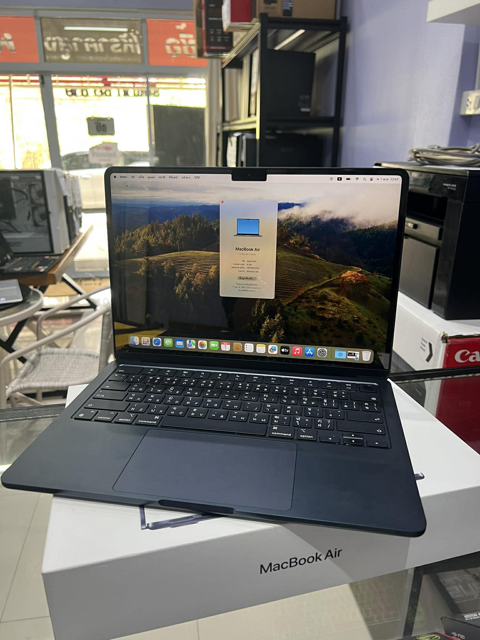 รหัสสินค้าNOECOM83 Macbook Air 13” 2024 - ชิปM3 / Ram8 / SSD 256 รอบชาร์จไม่ถึง10 ความจุ100% - Image 2