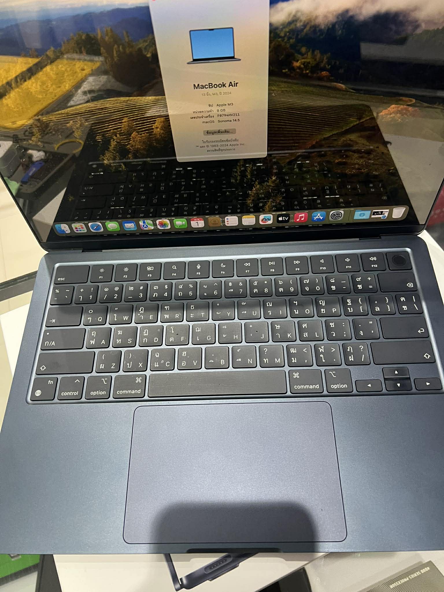 รหัสสินค้าNOECOM83 Macbook Air 13” 2024 - ชิปM3 / Ram8 / SSD 256 รอบชาร์จไม่ถึง10 ความจุ100% - Image 3