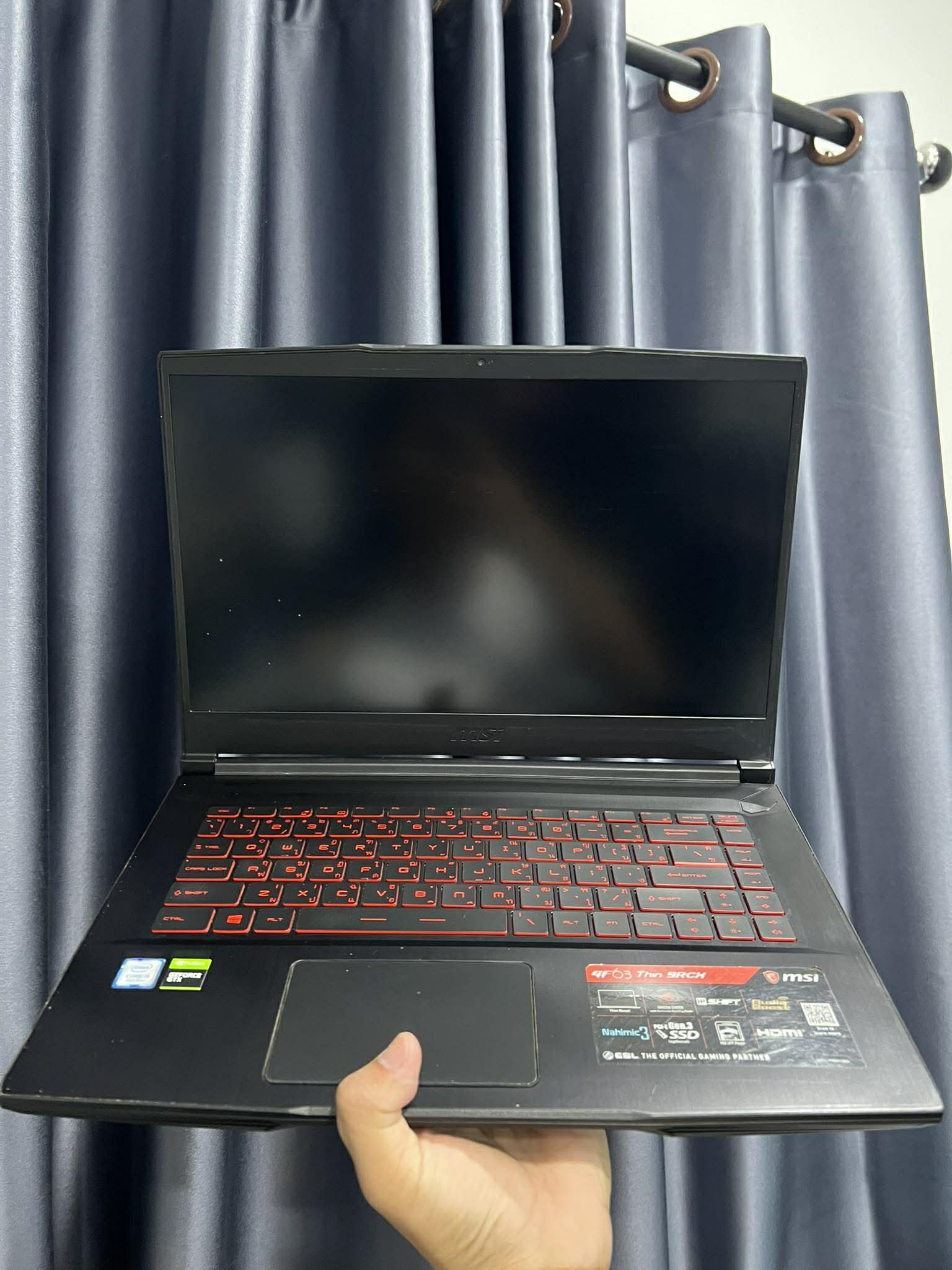 รหัสสินค้า NOECOM82 โน๊ตบุ๊คมือสอง Msi Gaming GF63 I5-9300H/16GB/M.2512GB/GTX1050Ti - Image 2